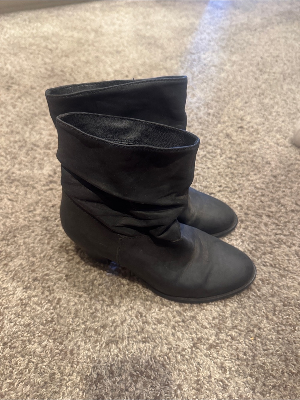 Steven By Steve Madden Black Slouchy Ankle Boots
